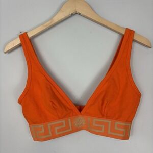 Versace Women's Jersey Topeka Bi-Stretch La Greeca Bra Sz 3 US M IT 42 Orange
